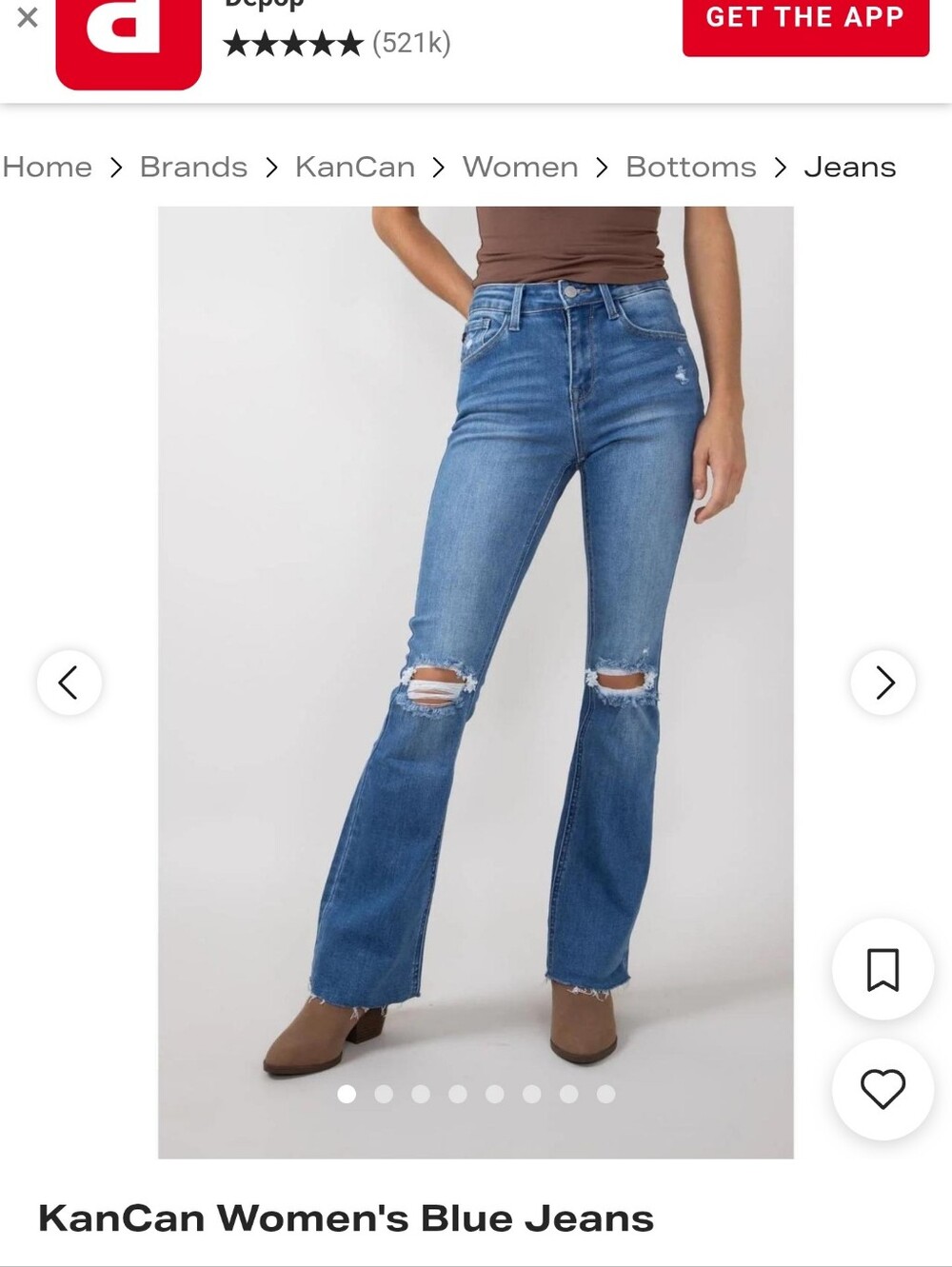 KanCan Dark Blue Distressed Flare Jeans